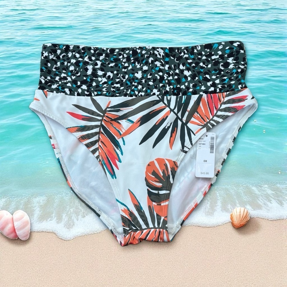 In Every Story by Penningtons, High-Waist Bikini Bottom, Plus Size 0X (14W)